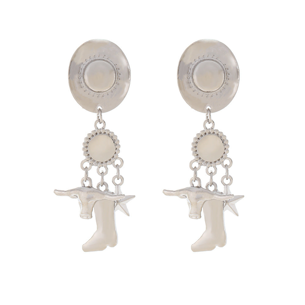 Wholesale Long cowboy hat boots western Earrings